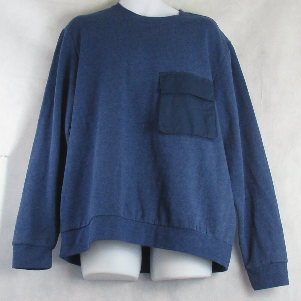 NWT And Now This Men's Utility Pocket Fleece Sweatshirt, Ocean Blue, Large